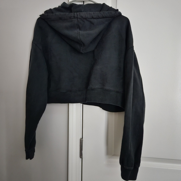 Pull&Bear Black Crop Jacket w/Hood - Picture 6 of 7